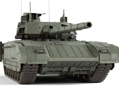 T14 Armata Russian MBT Low-poly 3D model