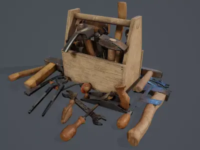 Woodworking Tools PBR Low-poly 3D model