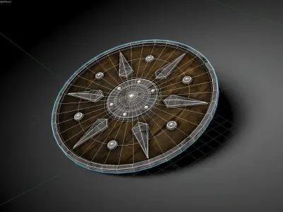old wood Shield  Low-poly 3D model