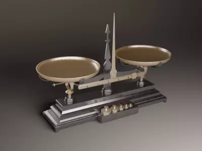 Industrial Balance Scale Tool 3D model Low-poly 3D model