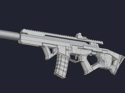 Sci-fi Assault Rifle Low-poly 3D model