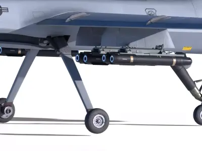 MQ-9 Reaper Fuly-Rigged With Weapons Low-poly 3D model