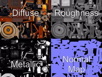 Antique Brass Camera model pack Low-poly 3D model