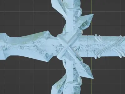 AO BARA SWORD 3D print model - BLUE ROSE SWORD - made in Blender 3D model
