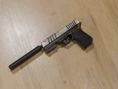 Near Future Pistol with Screen Low-poly 3D model