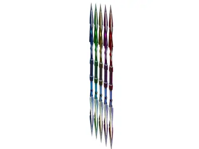 a set of cutting weapons - spear Low-poly 3D model get