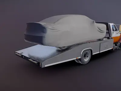 80s ramp truck Low-poly 3D model
