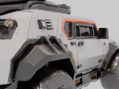 HighPoly Futuristic Off Road Vehicle SciFi 3DModel 3D model