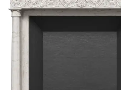 Antique 19th Century Marble Fireplace 3D model