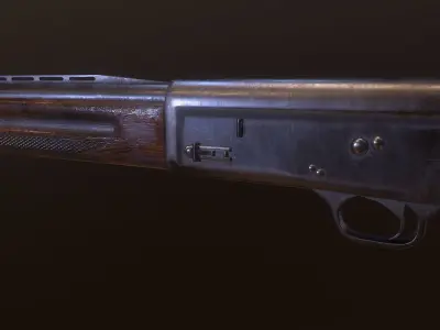Browning A5 Shotgun low-poly pbr Low-poly 3D model