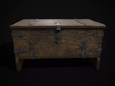 Iron Bound Trunk Low-poly 3D model
