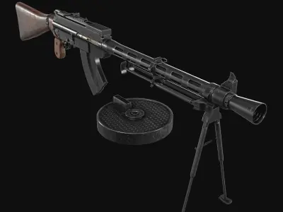 Lahti-Saloranta M26 LMG Low-poly 3D model