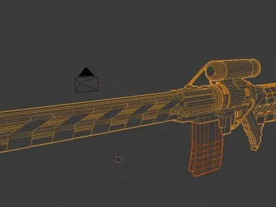 Gun Sci-Fi Plasma ShotgunRifle Low-poly 3D model