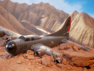 Old Plane Low-poly 3D model