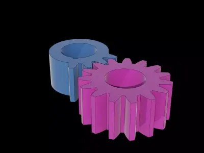 Shaved gear intermittent mechanism 3D model