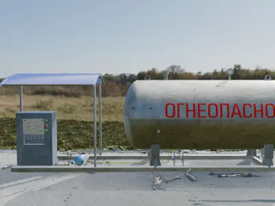 Gas station Free low-poly 3D model purchase