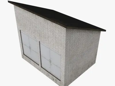 Brick Garage Low Poly Free low-poly 3D model