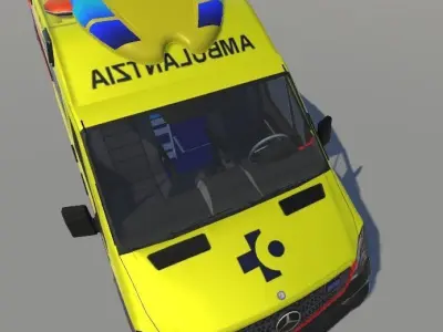Mercedes Benz Sprinter SACYL Ambulance FBX Model  Low-poly 3D model