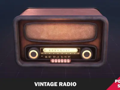 Vintage Radio Low-poly 3D model