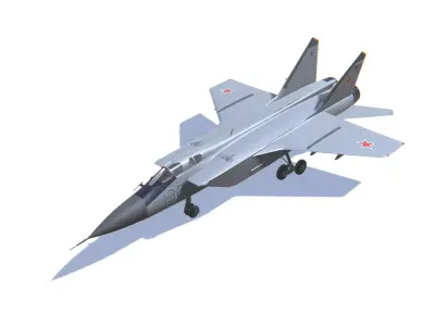 MIG-31 Foxhound Jet Fighter Aircraft Low-poly 3D model