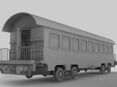 3d Wagon train 3D model