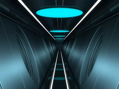 Sci Fi Tunnel 3D model 60
