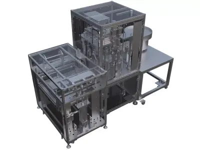 Optical Communication 128G Card Automatic Assembly Line 3D model