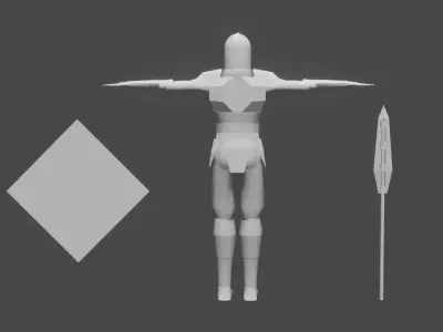 Sci-fi Warrior Low-poly 3D model