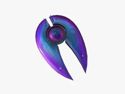 Alien Spaceship UFO I04 Purple Blue - Sci Fi Spacecraft Design Low-poly 3D model