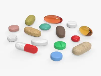 Medical Pill, Capsule, Tablet collection 3D model