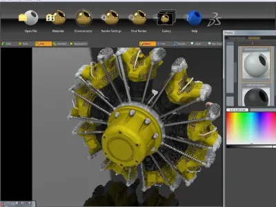 radial engine Free 3D model
