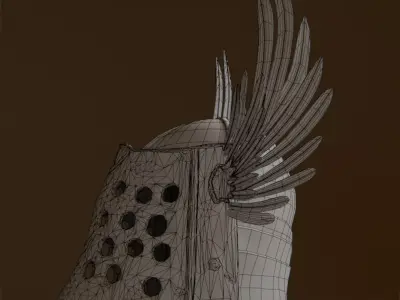 Game ready medieval knight helm Low-poly 3D model