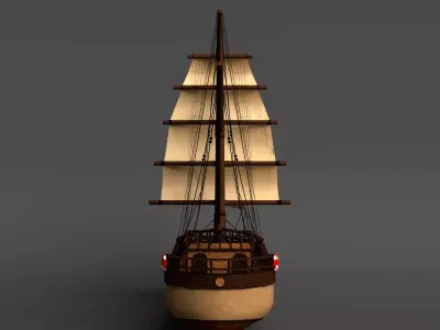 Old Sailing Boat Low-poly 3D model purchase