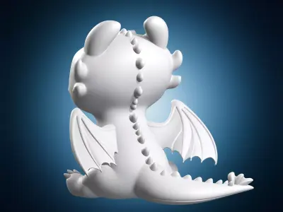 Light Fury Dragon 3D print model buy
