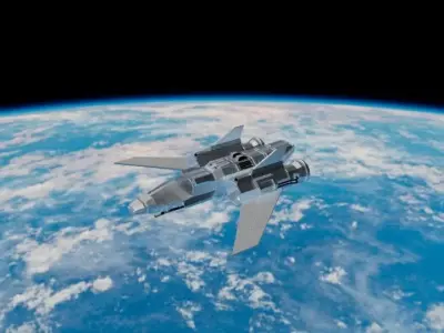Sci-Fi Fighter Jet Low-poly 3D model