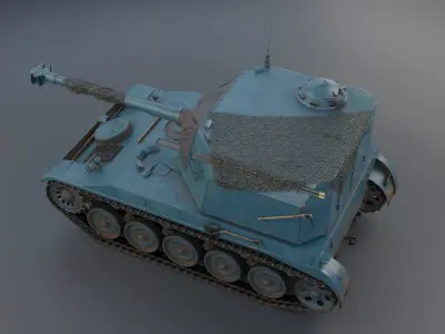 AMX-13 SPG PBR Model 3D model