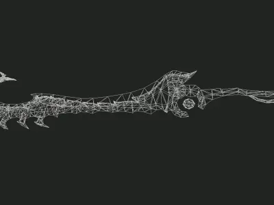 Futuristic Sword Low-poly 3D model 19