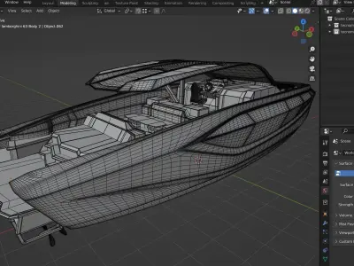 Tecnomar 63 motor yacht speedboat GREEN 3D model