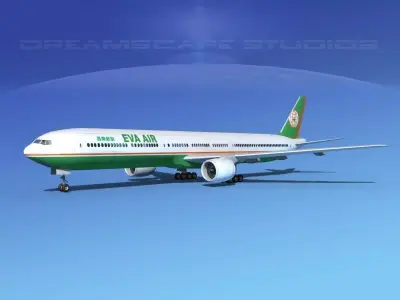 Boeing 777-300 Eva Air 3D model