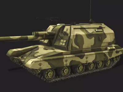 Tank 2C19 Low-poly 3D model
