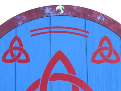 Stylized Viking Celtic Triquetra Shield 3D Model PBR Armor Low-poly 3D model