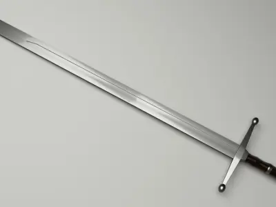 Medieval Longsword Low-poly 3D model
