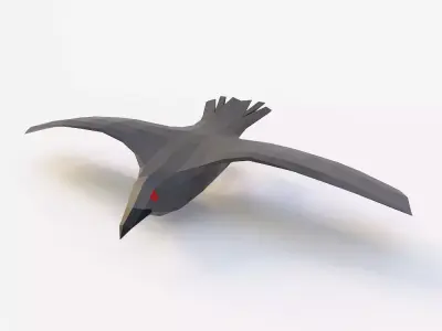 Raven low poly 3d model bird flying Free low-poly 3D model