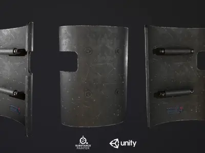 Ballistic Shield Pack PBR Low-poly 3D model