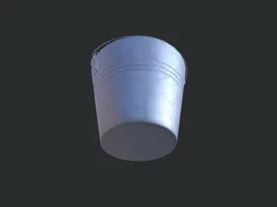 Galvanized Bucket Low-poly 3D model