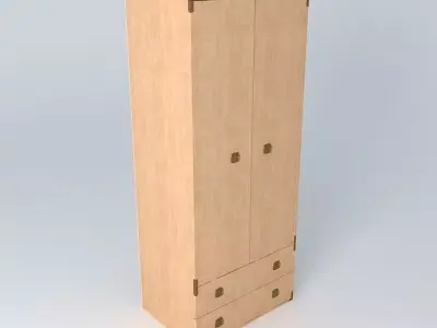 Indiana Red Pine Wardrobe 3D model