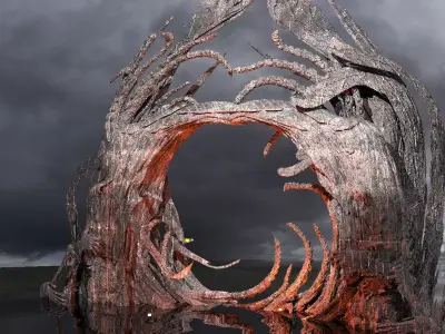 Dark Cthulhu gateway arch  3D model