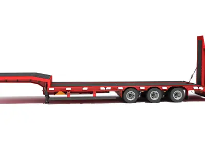 Low Loader Semi Trailer 3D model by 3D-Horse