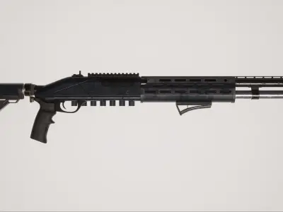 Shotgun 2 Used Low-poly 3D model