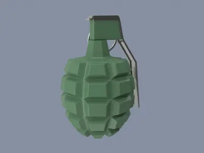 Green Hand Grenade 3D model